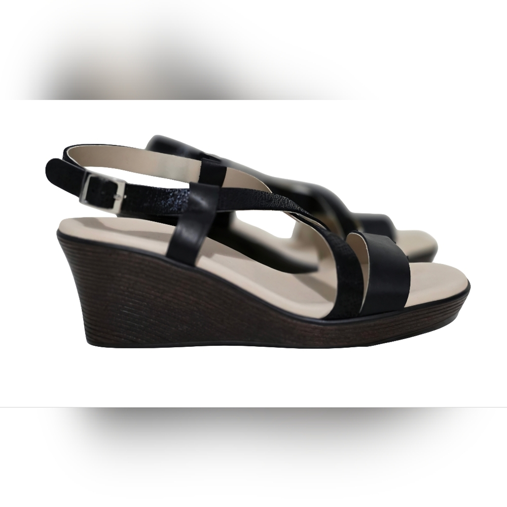 SAS Delight Cross Strap Wedge Sandal 8 1/2 WW NWOT Black - Picture 7 of 16
